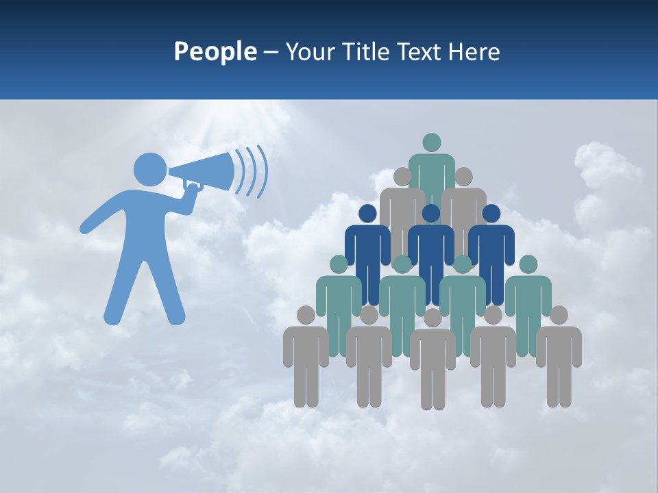 A Blue Sky With White Clouds And Sun Rays PowerPoint Template