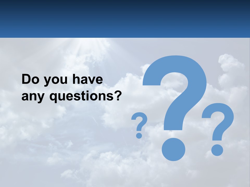 A Blue Sky With White Clouds And Sun Rays PowerPoint Template