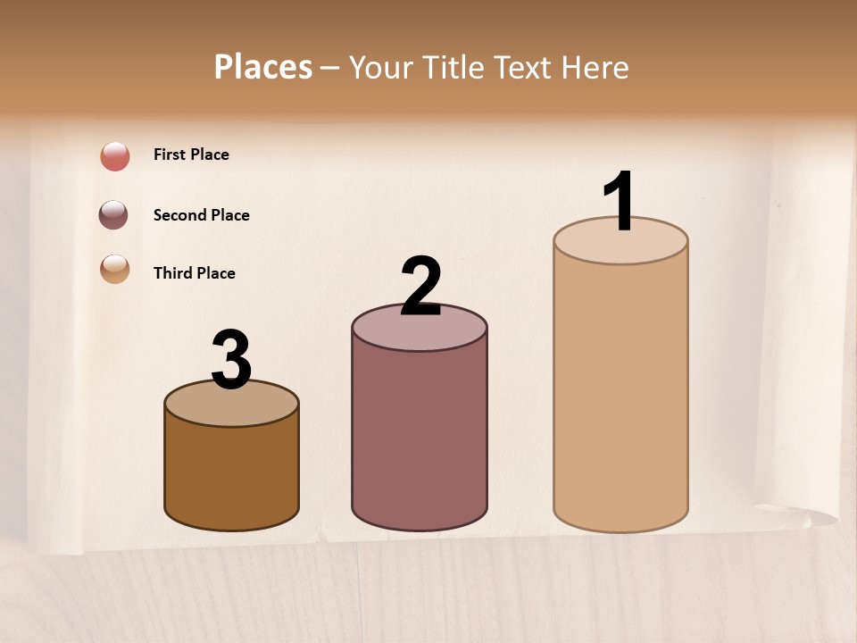 A Piece Of Paper On Top Of A Wooden Table PowerPoint Template