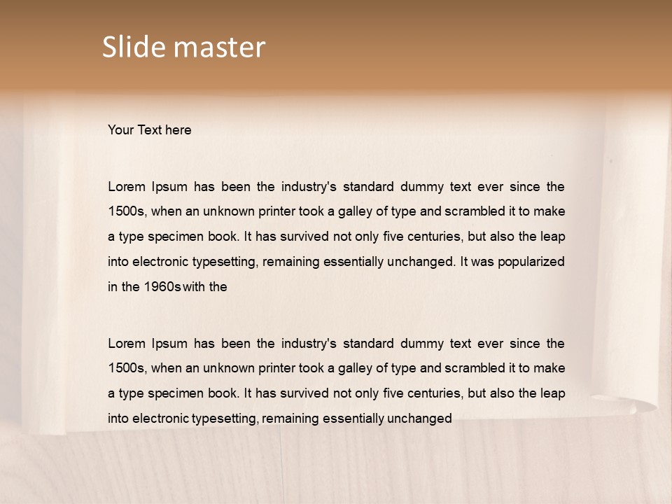 A Piece Of Paper On Top Of A Wooden Table PowerPoint Template