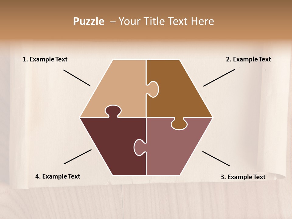 A Piece Of Paper On Top Of A Wooden Table PowerPoint Template