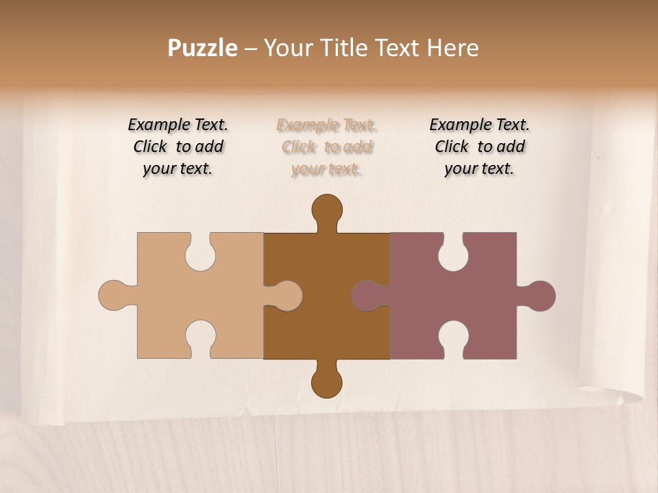 A Piece Of Paper On Top Of A Wooden Table PowerPoint Template