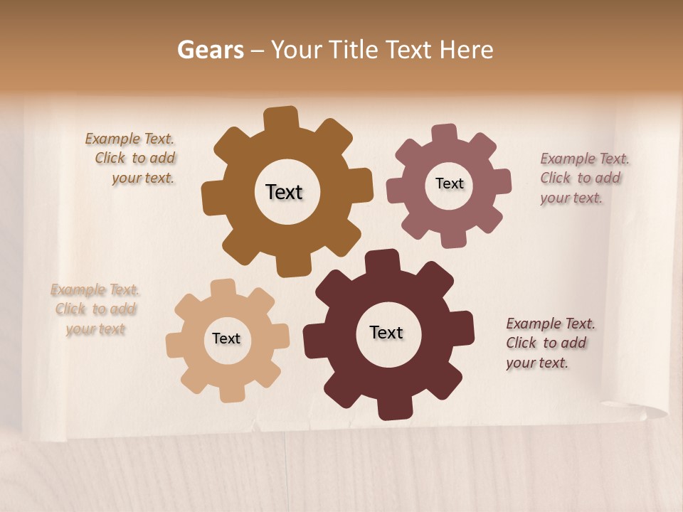 A Piece Of Paper On Top Of A Wooden Table PowerPoint Template