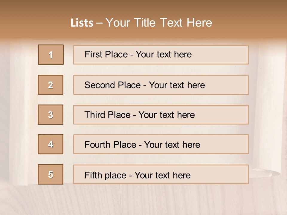 A Piece Of Paper On Top Of A Wooden Table PowerPoint Template