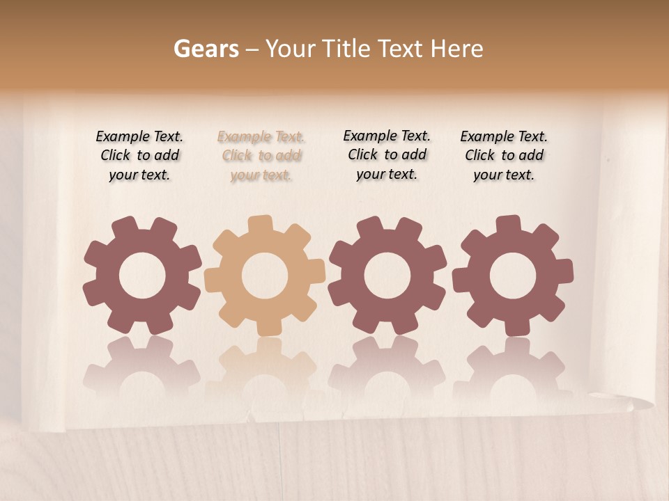 A Piece Of Paper On Top Of A Wooden Table PowerPoint Template