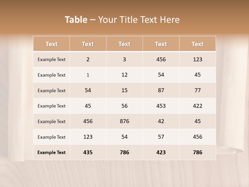 A Piece Of Paper On Top Of A Wooden Table PowerPoint Template