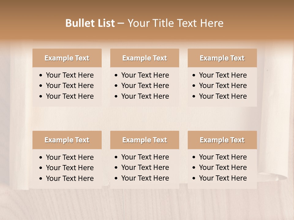 A Piece Of Paper On Top Of A Wooden Table PowerPoint Template
