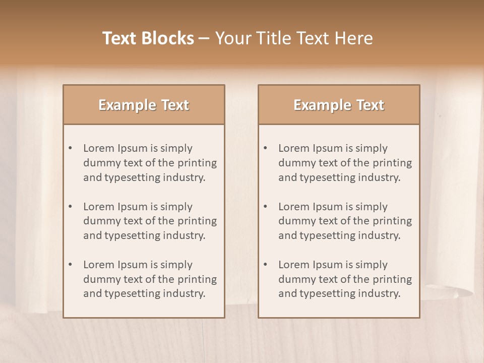 A Piece Of Paper On Top Of A Wooden Table PowerPoint Template