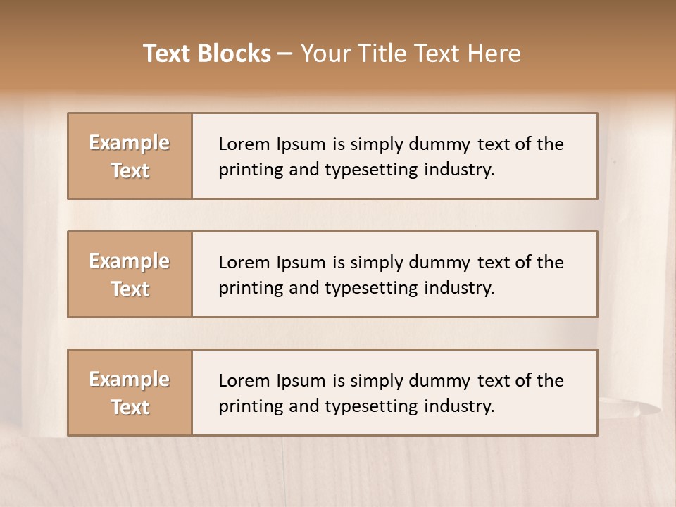 A Piece Of Paper On Top Of A Wooden Table PowerPoint Template
