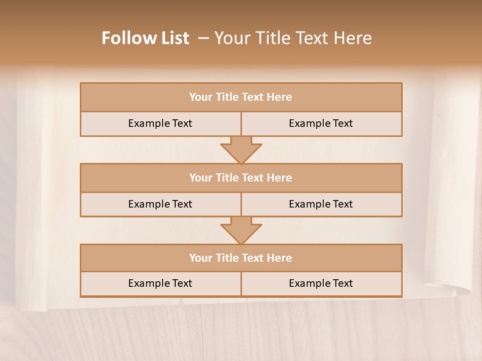 A Piece Of Paper On Top Of A Wooden Table PowerPoint Template