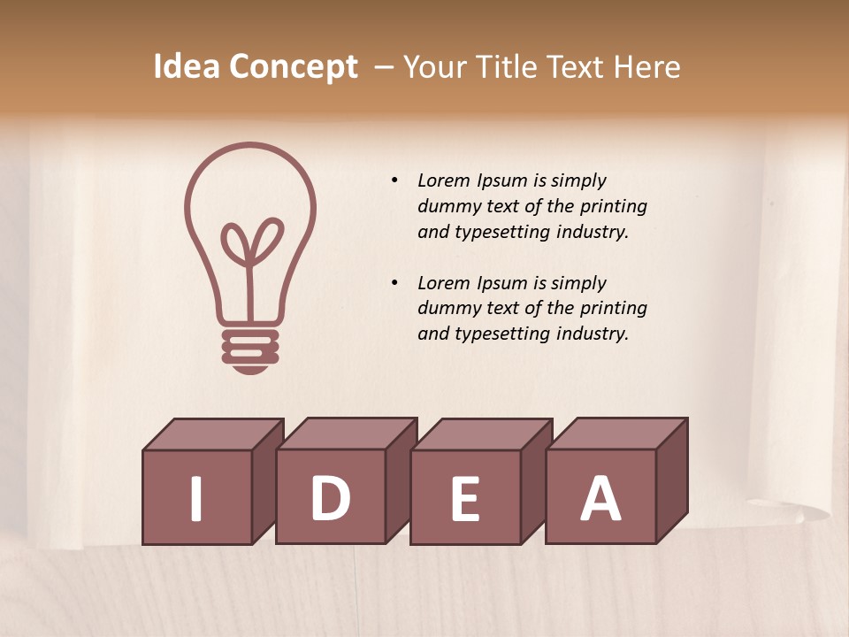 A Piece Of Paper On Top Of A Wooden Table PowerPoint Template
