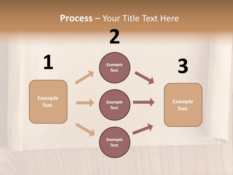 A Piece Of Paper On Top Of A Wooden Table PowerPoint Template