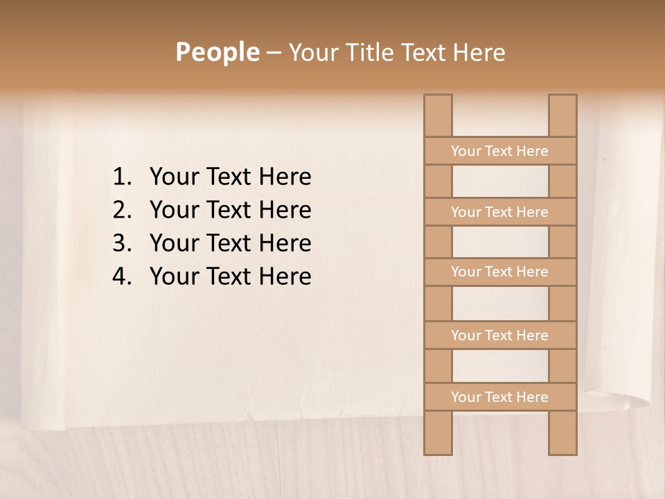 A Piece Of Paper On Top Of A Wooden Table PowerPoint Template
