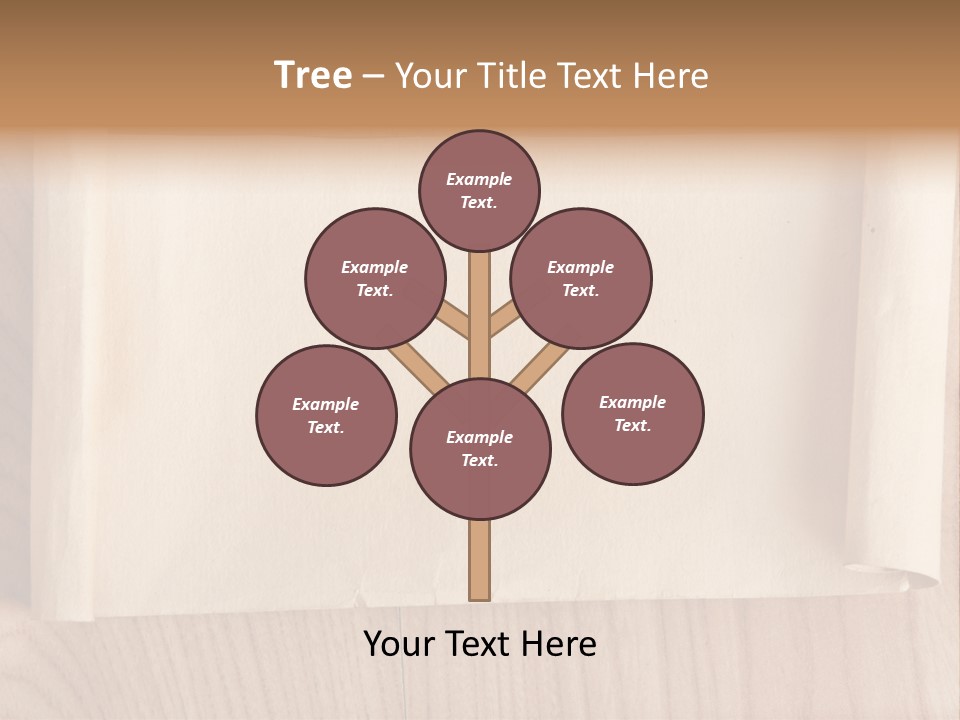 A Piece Of Paper On Top Of A Wooden Table PowerPoint Template