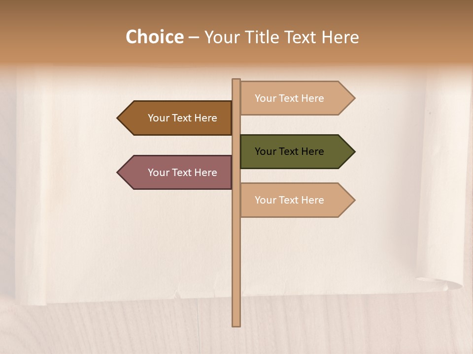 A Piece Of Paper On Top Of A Wooden Table PowerPoint Template
