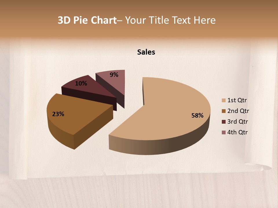 A Piece Of Paper On Top Of A Wooden Table PowerPoint Template