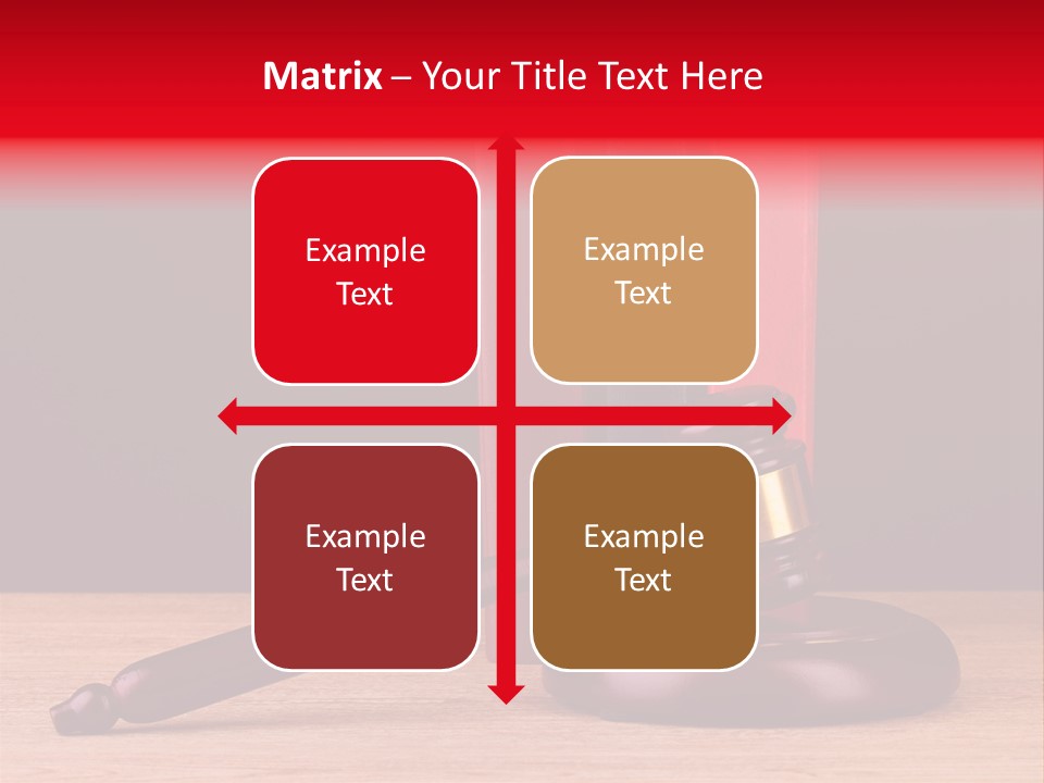 A Judge's Gaven Sitting On Top Of A Wooden Table PowerPoint Template