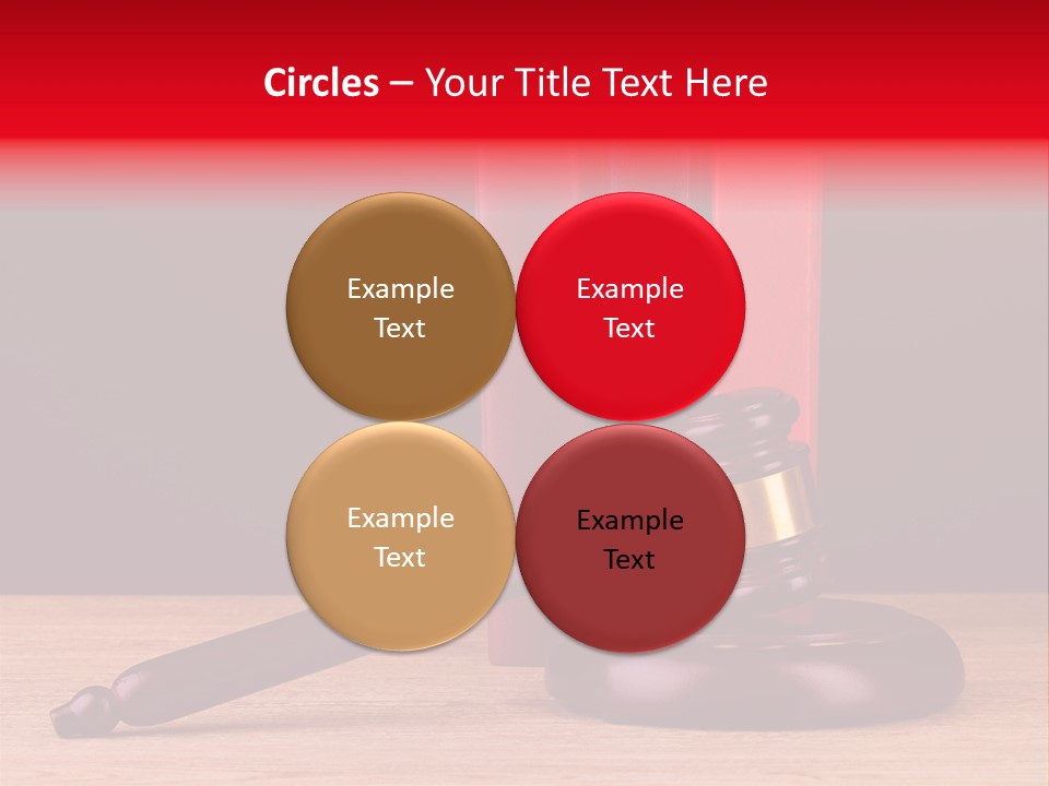 A Judge's Gaven Sitting On Top Of A Wooden Table PowerPoint Template