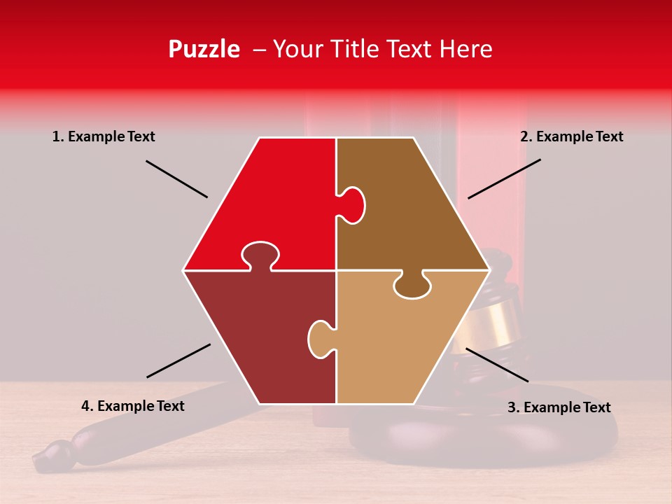 A Judge's Gaven Sitting On Top Of A Wooden Table PowerPoint Template