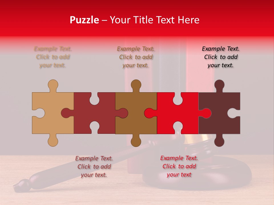 A Judge's Gaven Sitting On Top Of A Wooden Table PowerPoint Template