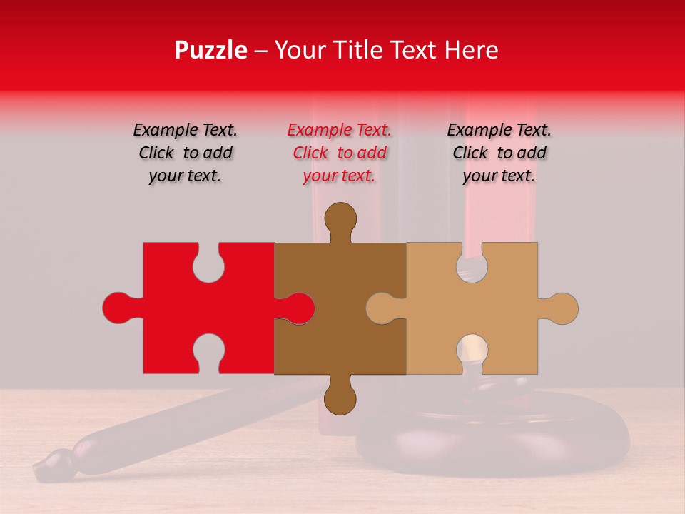 A Judge's Gaven Sitting On Top Of A Wooden Table PowerPoint Template