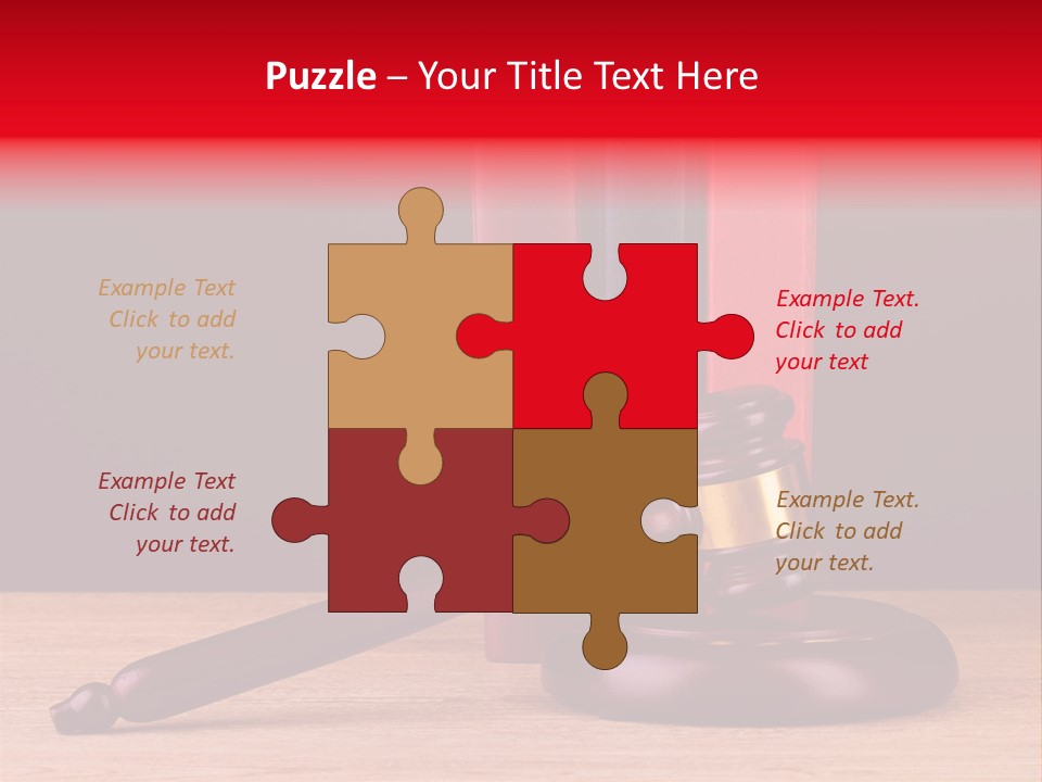 A Judge's Gaven Sitting On Top Of A Wooden Table PowerPoint Template