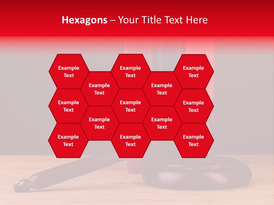 A Judge's Gaven Sitting On Top Of A Wooden Table PowerPoint Template