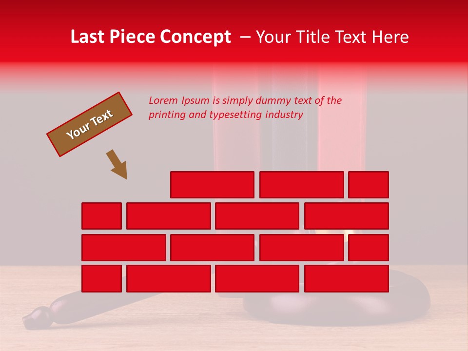 A Judge's Gaven Sitting On Top Of A Wooden Table PowerPoint Template