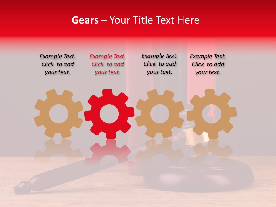 A Judge's Gaven Sitting On Top Of A Wooden Table PowerPoint Template