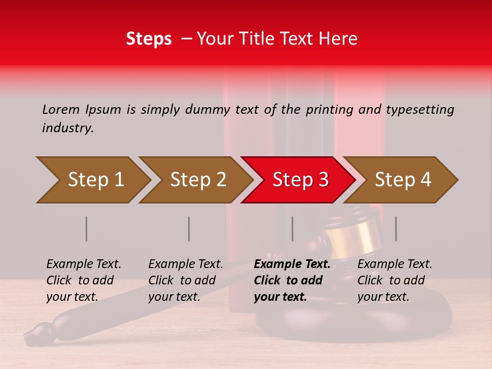 A Judge's Gaven Sitting On Top Of A Wooden Table PowerPoint Template
