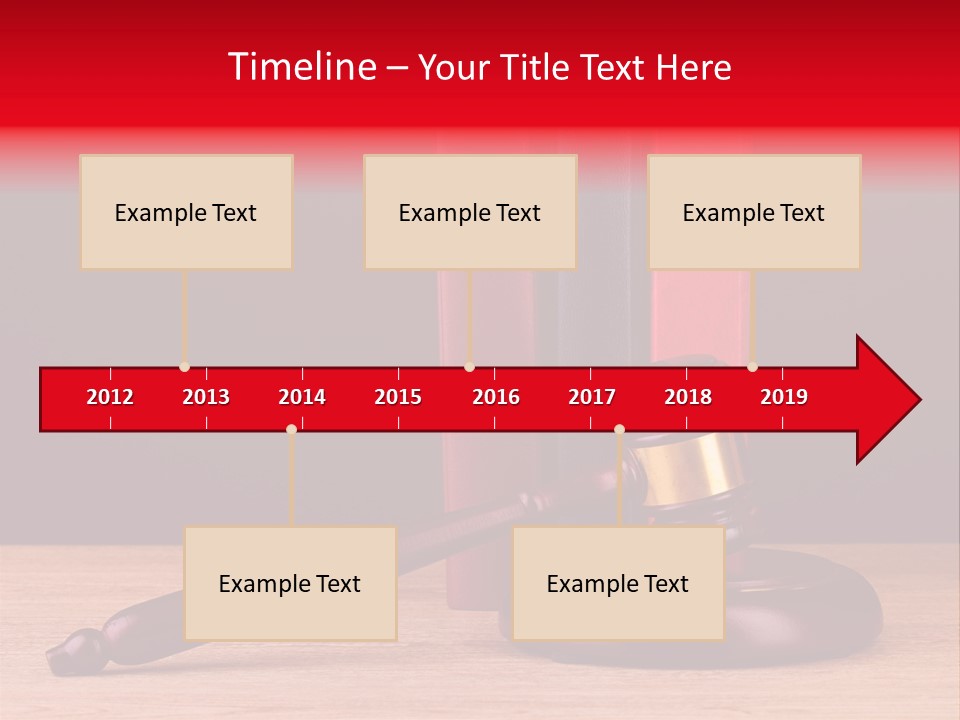 A Judge's Gaven Sitting On Top Of A Wooden Table PowerPoint Template