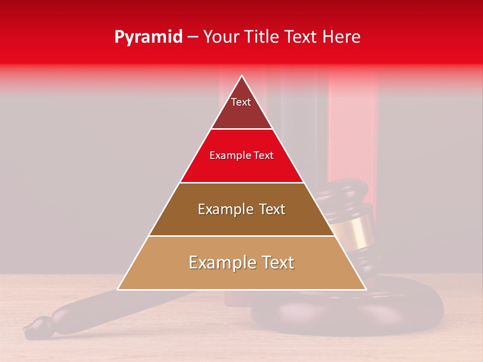 A Judge's Gaven Sitting On Top Of A Wooden Table PowerPoint Template