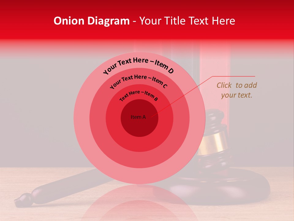 A Judge's Gaven Sitting On Top Of A Wooden Table PowerPoint Template