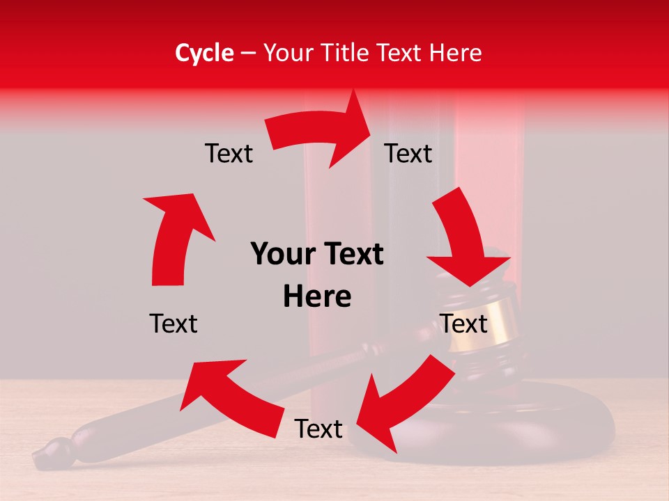 A Judge's Gaven Sitting On Top Of A Wooden Table PowerPoint Template