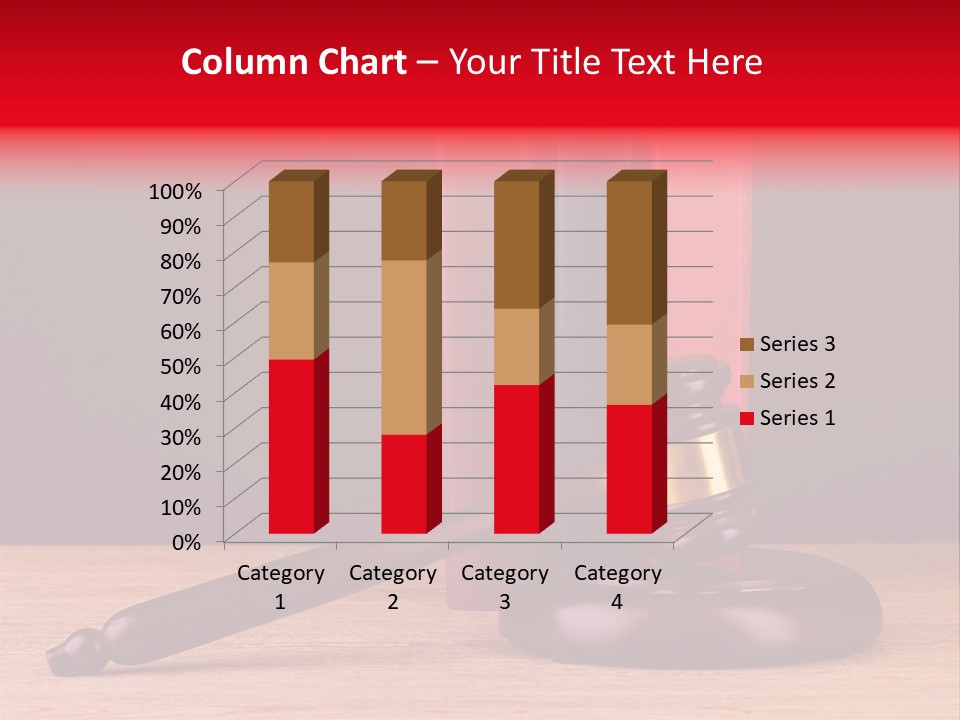 A Judge's Gaven Sitting On Top Of A Wooden Table PowerPoint Template