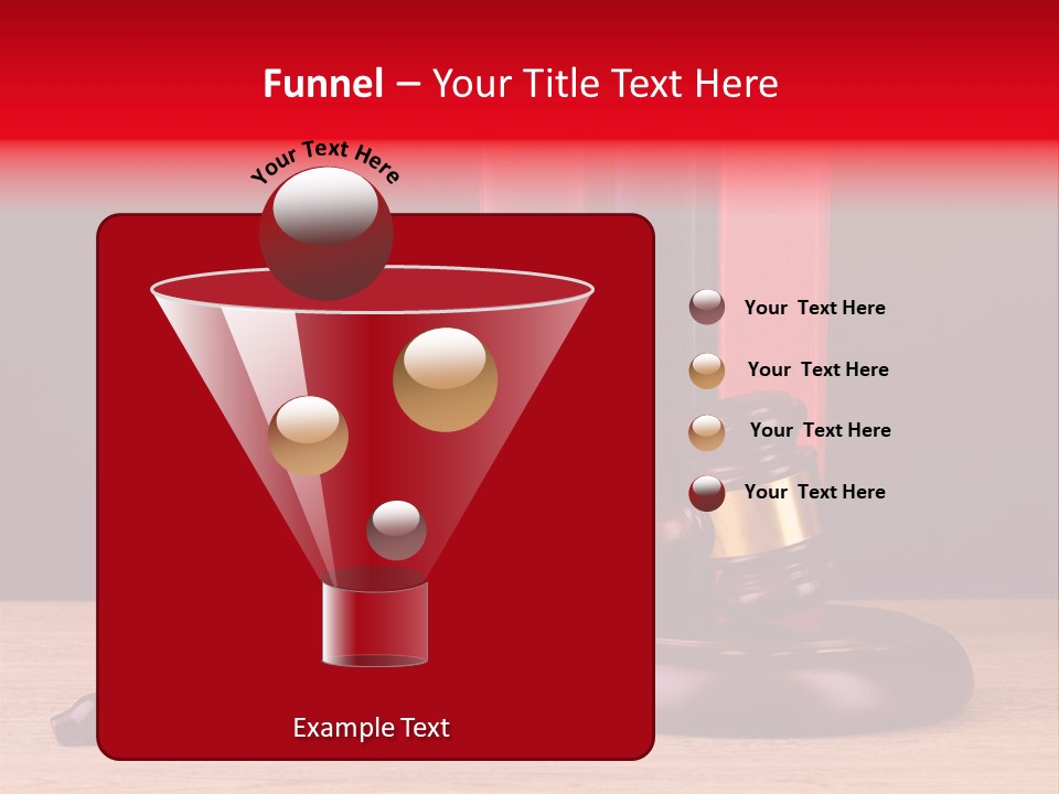 A Judge's Gaven Sitting On Top Of A Wooden Table PowerPoint Template