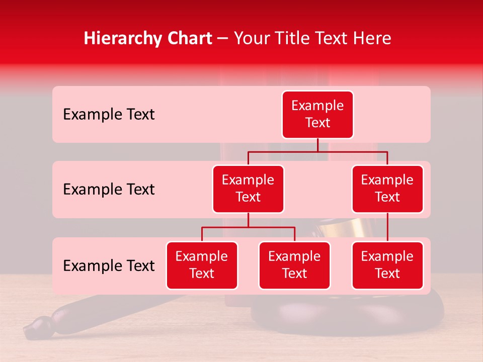 A Judge's Gaven Sitting On Top Of A Wooden Table PowerPoint Template