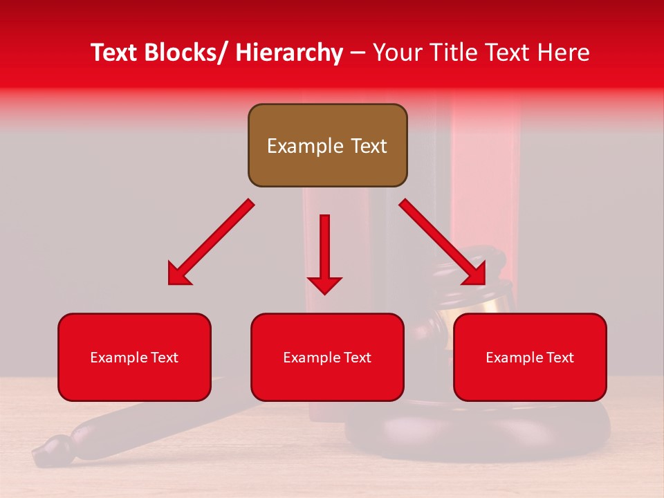 A Judge's Gaven Sitting On Top Of A Wooden Table PowerPoint Template