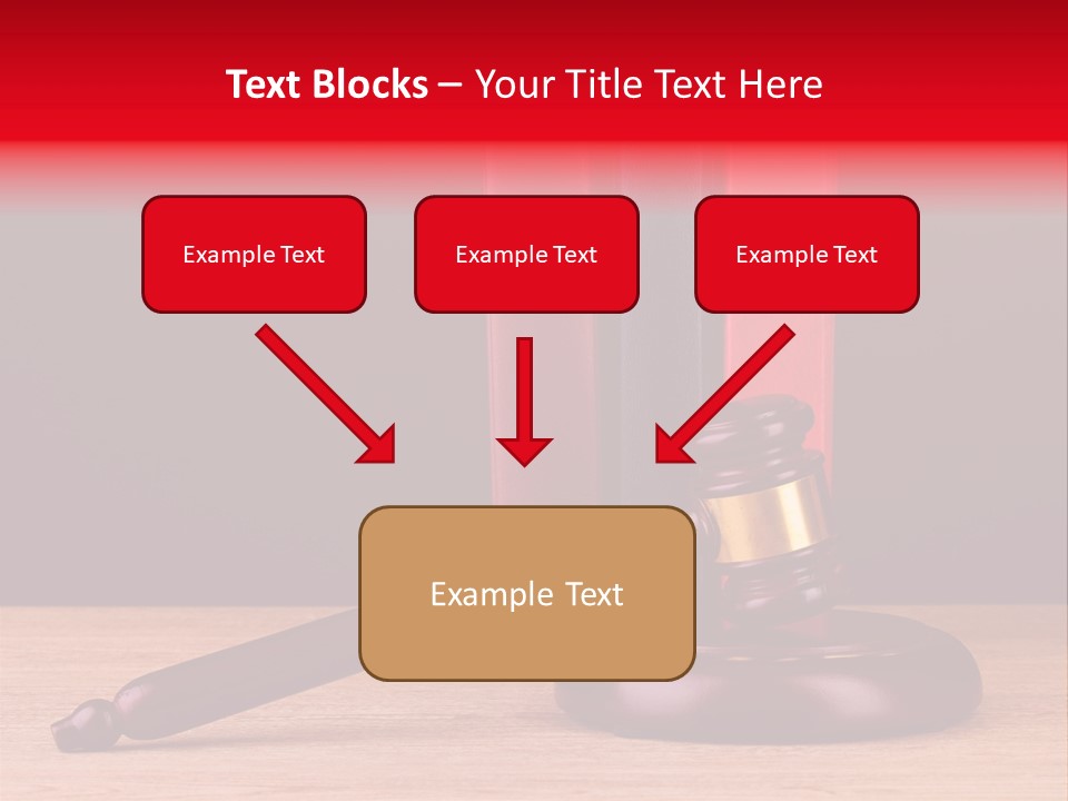 A Judge's Gaven Sitting On Top Of A Wooden Table PowerPoint Template