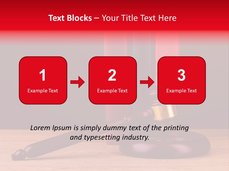 A Judge's Gaven Sitting On Top Of A Wooden Table PowerPoint Template