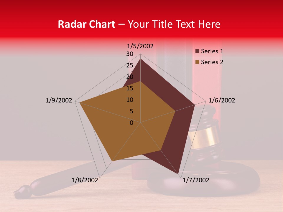 A Judge's Gaven Sitting On Top Of A Wooden Table PowerPoint Template