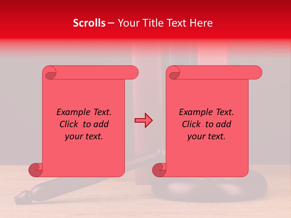 A Judge's Gaven Sitting On Top Of A Wooden Table PowerPoint Template