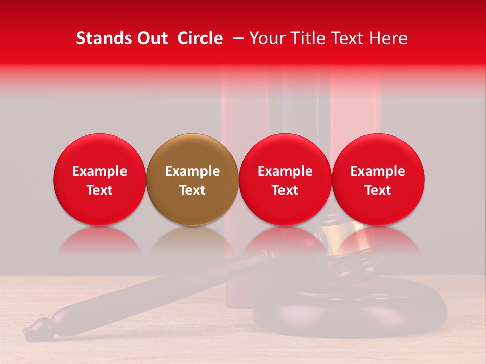 A Judge's Gaven Sitting On Top Of A Wooden Table PowerPoint Template