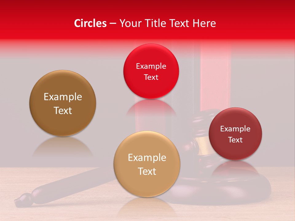 A Judge's Gaven Sitting On Top Of A Wooden Table PowerPoint Template
