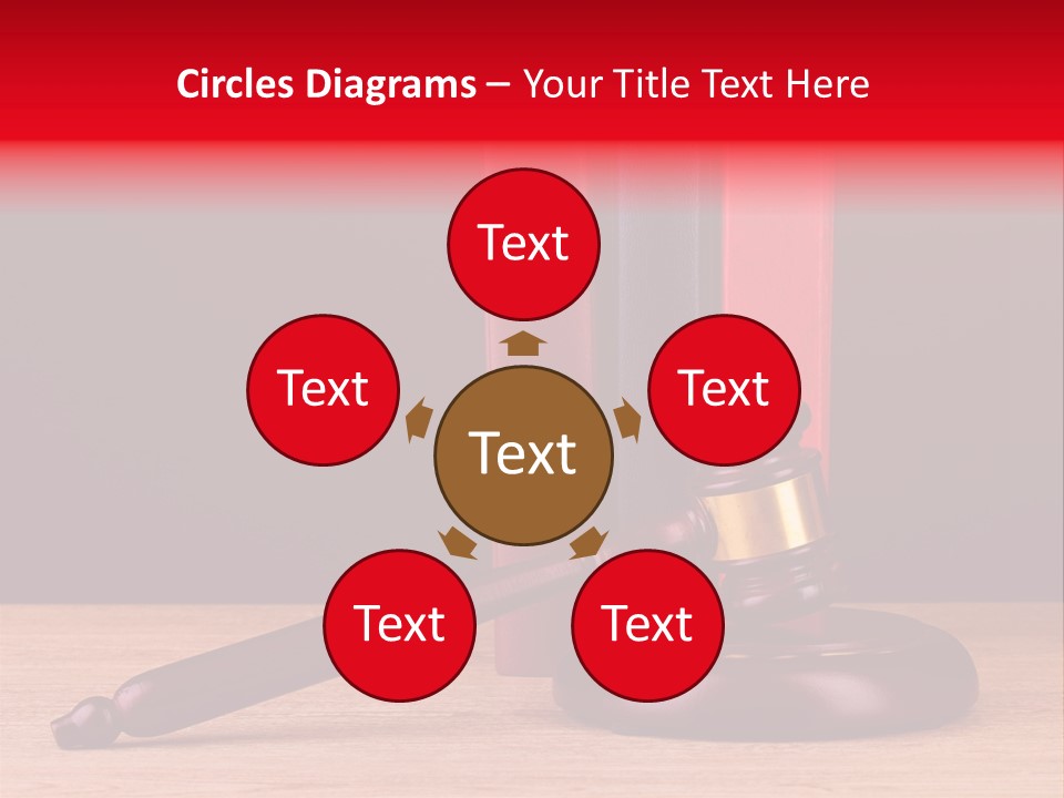 A Judge's Gaven Sitting On Top Of A Wooden Table PowerPoint Template