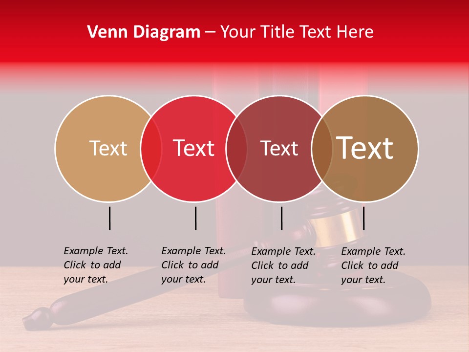 A Judge's Gaven Sitting On Top Of A Wooden Table PowerPoint Template
