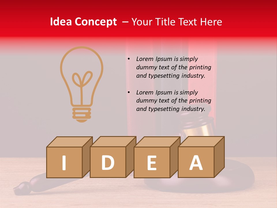 A Judge's Gaven Sitting On Top Of A Wooden Table PowerPoint Template