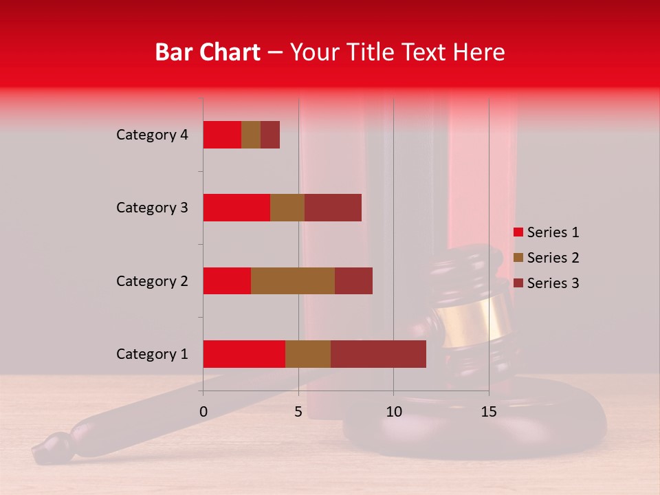 A Judge's Gaven Sitting On Top Of A Wooden Table PowerPoint Template