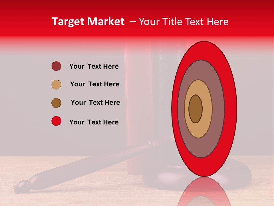 A Judge's Gaven Sitting On Top Of A Wooden Table PowerPoint Template