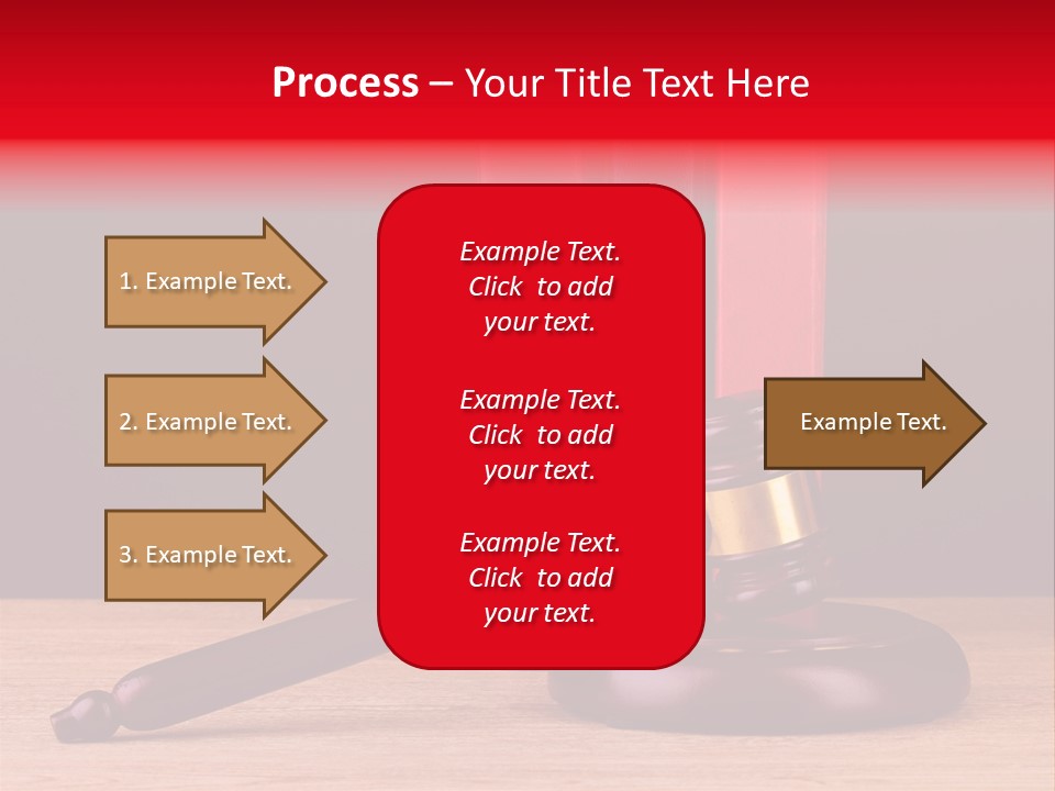 A Judge's Gaven Sitting On Top Of A Wooden Table PowerPoint Template